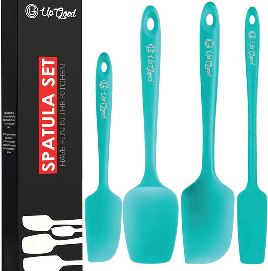 Silicone Spatula Set 600°F - High Heat Resistant Nonstick, Small and Large Kitchen Spatulas - Flexible BPA Free Professional Grade Cookware - Utensils for Cooking, Baking, Mixing(Teal)
