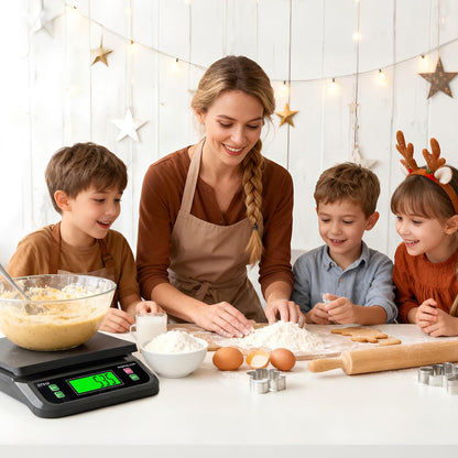Large Digital Kitchen Scale40kg Stainless Stee with 6 Unit Tare PCS Funtion | Food Scales 88lbs with LCD Display for Baking, Bread, Cooking, Meat, Vegetables, Farm with Adapter Grey