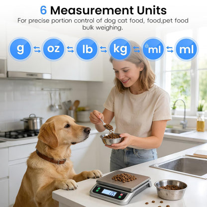 Large Digital Kitchen Scale40kg Stainless Stee with 6 Unit Tare PCS Funtion | Food Scales 88lbs with LCD Display for Baking, Bread, Cooking, Meat, Vegetables, Farm with Adapter Grey