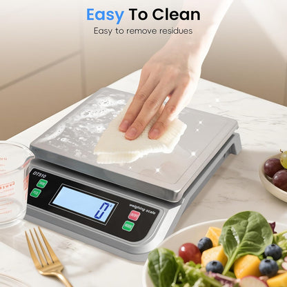 Large Digital Kitchen Scale40kg Stainless Stee with 6 Unit Tare PCS Funtion | Food Scales 88lbs with LCD Display for Baking, Bread, Cooking, Meat, Vegetables, Farm with Adapter Grey