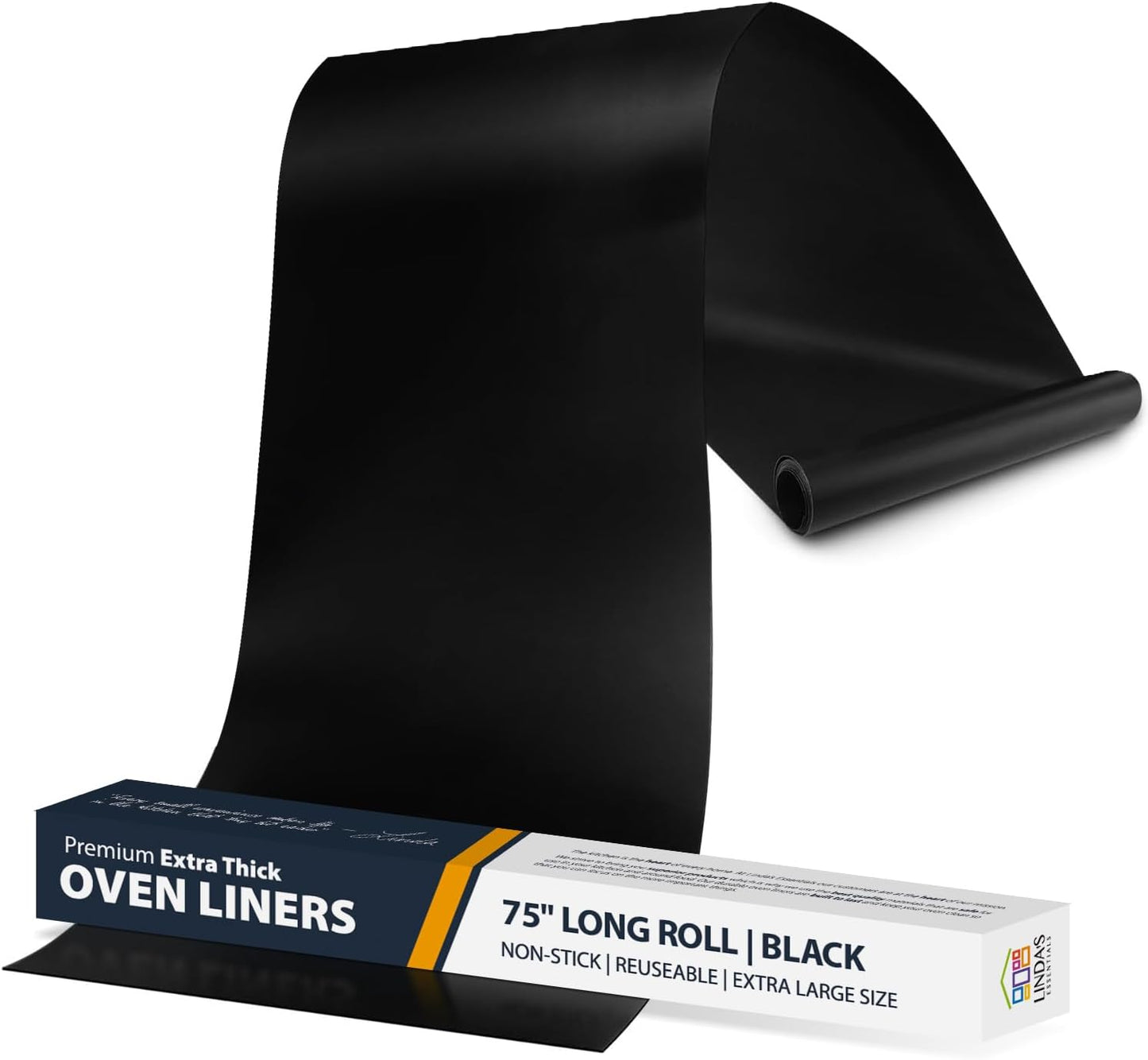 Oven Liners for Bottom of Oven - 2 Pack Large Heavy Duty Mats, 17”x25” Non-Stick Reusable Liner for Electric, Gas, Toaster Ovens, Grills - BPA & PFOA Free Kitchen Accessory to Keep Oven Clean (Black)