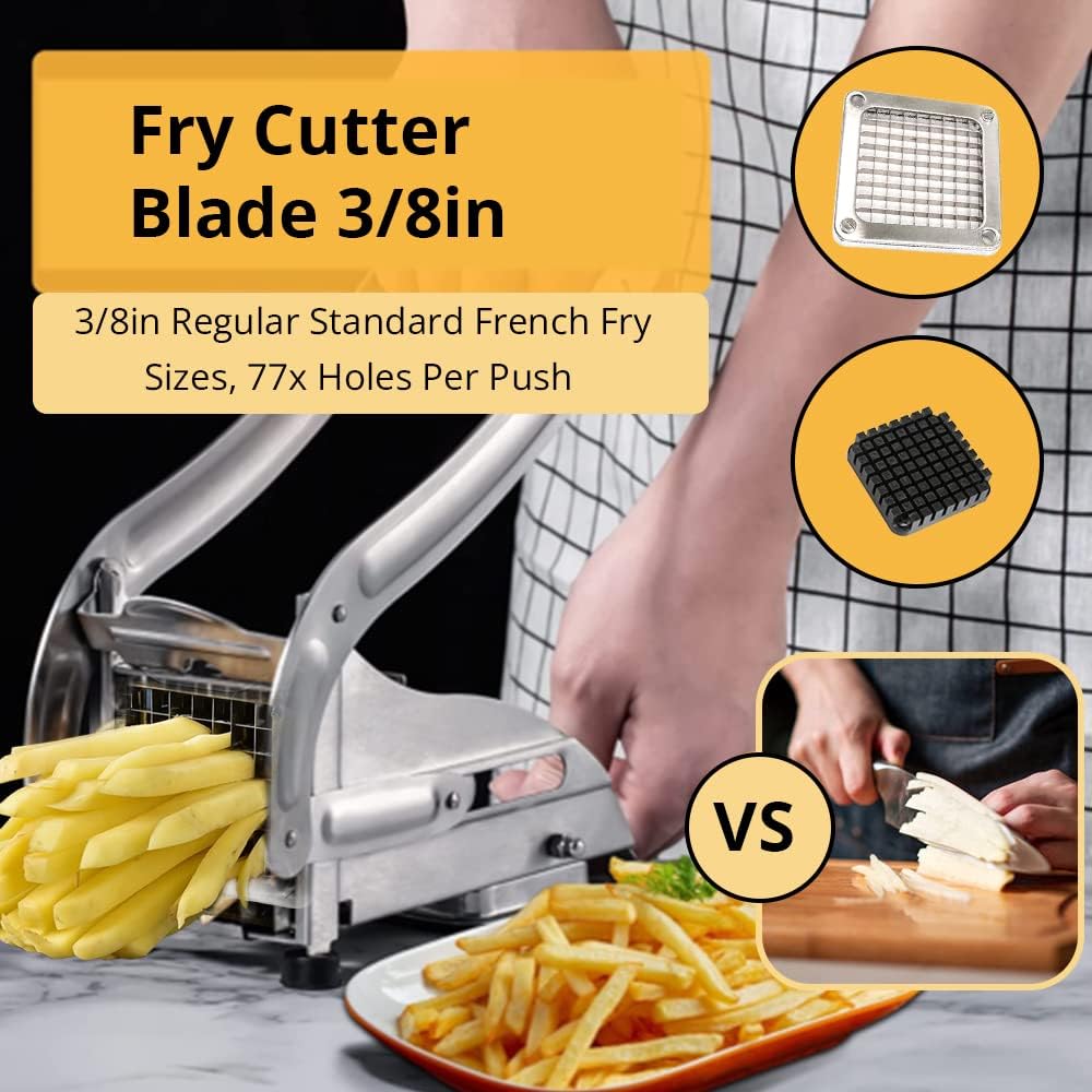 Replacement 2-Hole 3/8" Blade Assembly and Pusher Block Kit for Commercial French Fry Cutter
