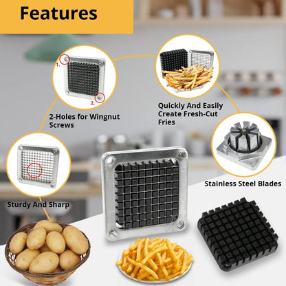 Replacement 2-Hole 3/8" Blade Assembly and Pusher Block Kit for Commercial French Fry Cutter