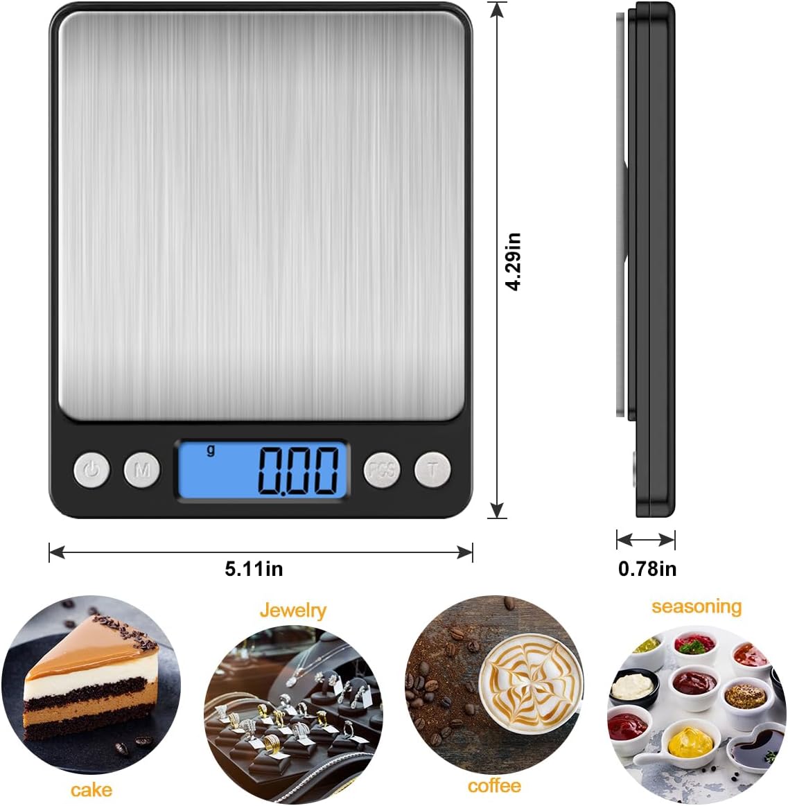 Digital Kitchen Scale 500g/0.01g, High Precision Cooking Food Scale