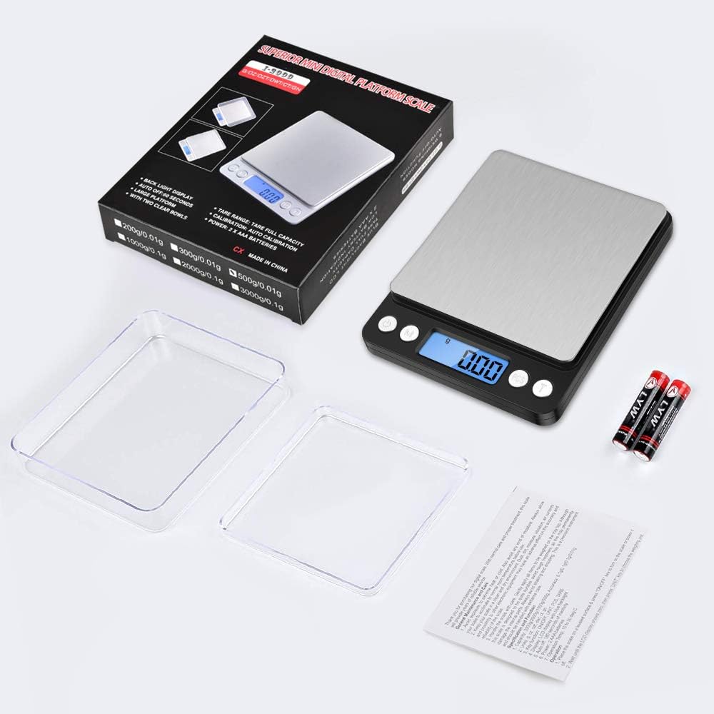 Digital Kitchen Scale 500g/0.01g, High Precision Cooking Food Scale