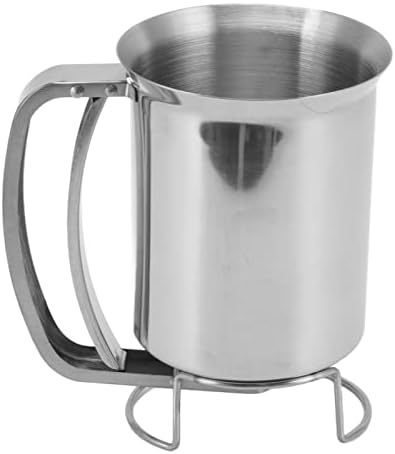 Stainless Steel Pancake Batter Dispenser 1000ml Handheld Squeeze Handle for Cupcakes Belgian Waffles Crepes Muffins Precise 1 Ounce Control Every Pour Reduces Waste in Breakfast Baking