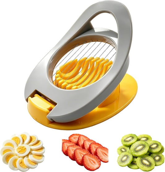 FANTEXY Egg Slicer for Hard Boiled Eggs with Stainless Steel Wires | Cuts Strawberry, Cuts Avocado, Cuts Grape, Cuts Soft Cheese, Easy to Clean and Convenient for Storage