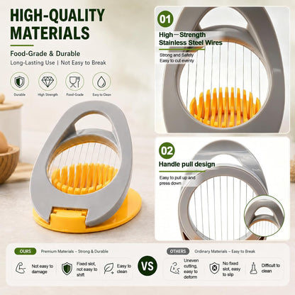FANTEXY Egg Slicer for Hard Boiled Eggs with Stainless Steel Wires | Cuts Strawberry, Cuts Avocado, Cuts Grape, Cuts Soft Cheese, Easy to Clean and Convenient for Storage