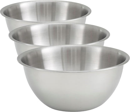 Winco 8 Quart Heavy-Duty Stainless Steel Mixing Bowl with Non-Slip Base