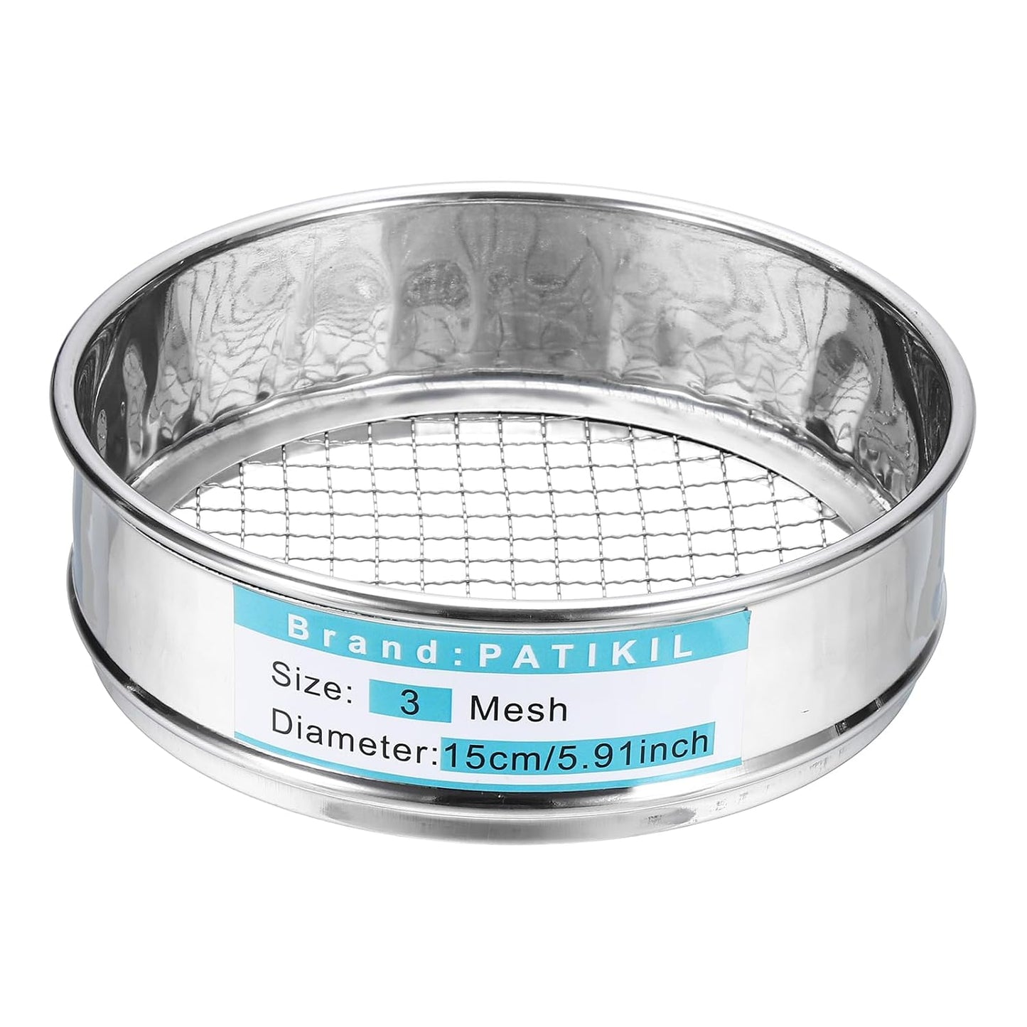 220 Mesh(0.0385mm) Lab Sieve, 5.9"(15cm) Diameter Sifting Screen 304 Stainless Steel Wire Cloth Fine Mesh Sieve for Industrial Laboratory Home Soil Sifter Dry Sift Screens Hash - Colors A