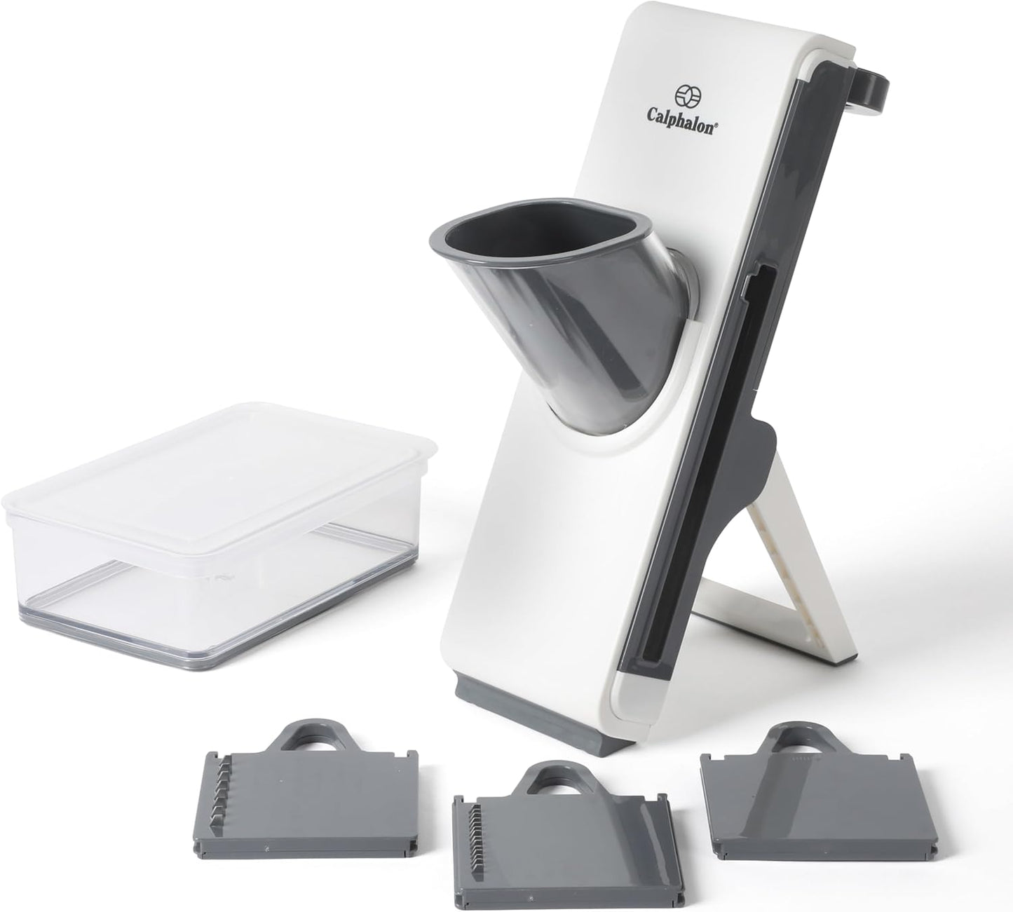 Aero Mandoline Slicer, Stainless Steel Vegetable Slicer with Container, Adjustable Mandoline with Interchangeable Blades & Wide Chute for Precision Slicing & Food Prep