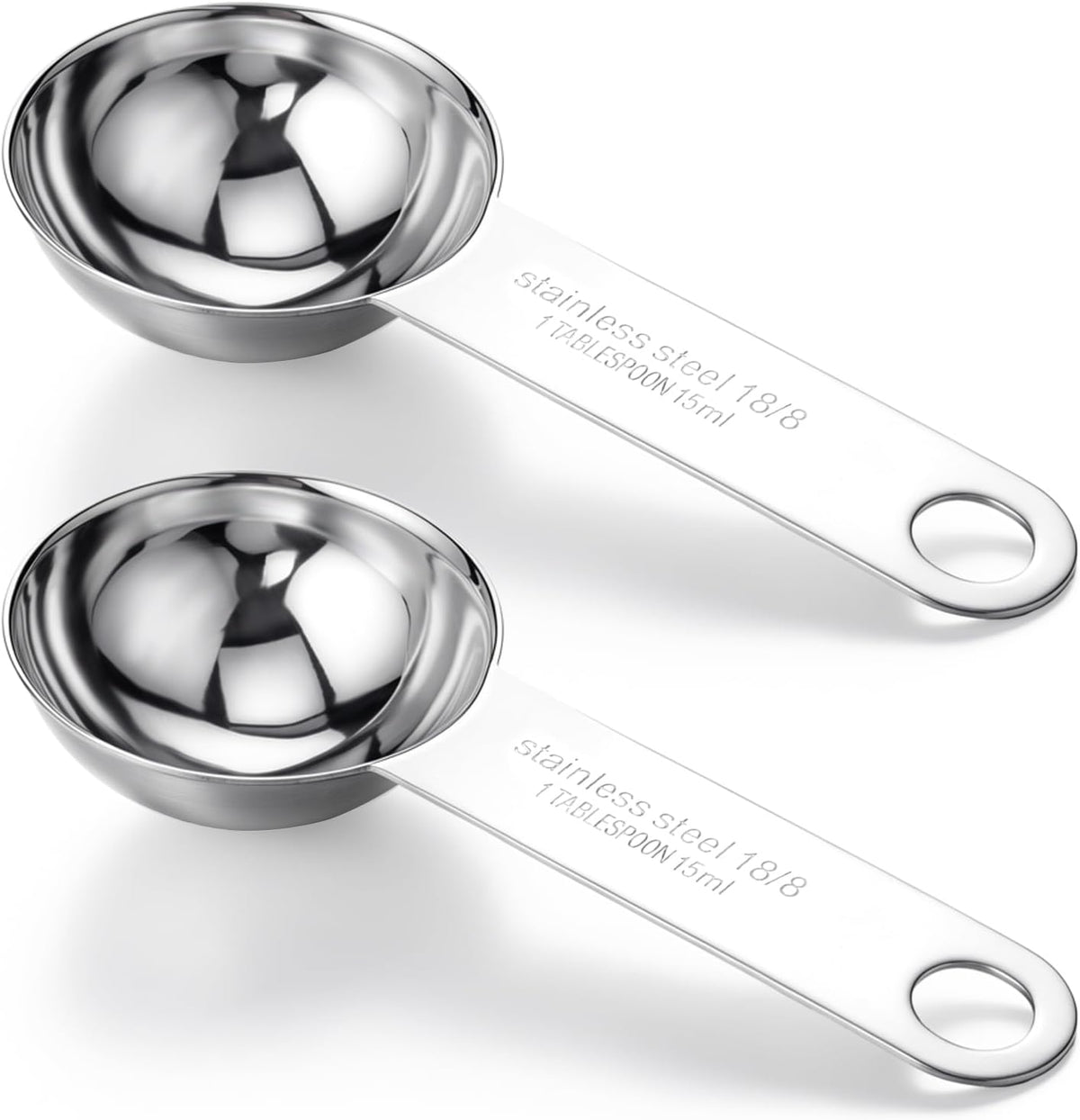 2PCS 15 ml Stainless Steel Teaspoon Measuring Spoons 3tsp Tablespoon Measurings Individual Measuring Scoop Single Teaspoons Metal Measurings Spoons Long Handle Spoon for Kitchen Home Tea Coffee