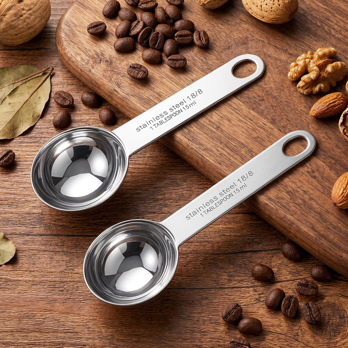 2PCS 15 ml Stainless Steel Teaspoon Measuring Spoons 3tsp Tablespoon Measurings Individual Measuring Scoop Single Teaspoons Metal Measurings Spoons Long Handle Spoon for Kitchen Home Tea Coffee
