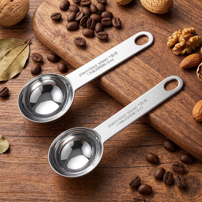 2PCS 15 ml Stainless Steel Teaspoon Measuring Spoons 3tsp Tablespoon Measurings Individual Measuring Scoop Single Teaspoons Metal Measurings Spoons Long Handle Spoon for Kitchen Home Tea Coffee