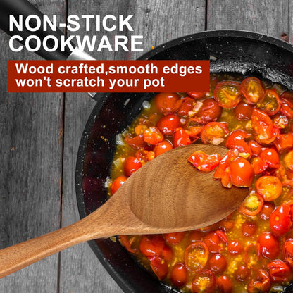 Wooden Spaghetti Spoon Server Pasta Fork Tongs Pasta Spoon Ladle with Teeth | 12.5 Inch Teak Wood Pasta Strainer Utensil Spaghetti Scoop Pasta Spatula Kitchen Tool Noodle Spoon Pasta Drainer Gifts