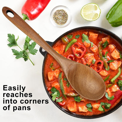 Wooden Spaghetti Spoon Server Pasta Fork Tongs Pasta Spoon Ladle with Teeth | 12.5 Inch Teak Wood Pasta Strainer Utensil Spaghetti Scoop Pasta Spatula Kitchen Tool Noodle Spoon Pasta Drainer Gifts