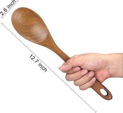 Wooden Spaghetti Spoon Server Pasta Fork Tongs Pasta Spoon Ladle with Teeth | 12.5 Inch Teak Wood Pasta Strainer Utensil Spaghetti Scoop Pasta Spatula Kitchen Tool Noodle Spoon Pasta Drainer Gifts
