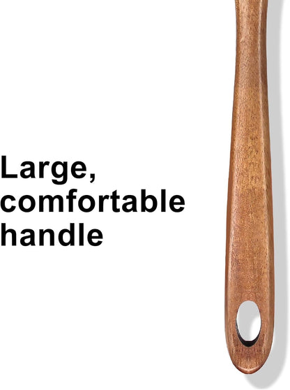 Wooden Spaghetti Spoon Server Pasta Fork Tongs Pasta Spoon Ladle with Teeth | 12.5 Inch Teak Wood Pasta Strainer Utensil Spaghetti Scoop Pasta Spatula Kitchen Tool Noodle Spoon Pasta Drainer Gifts