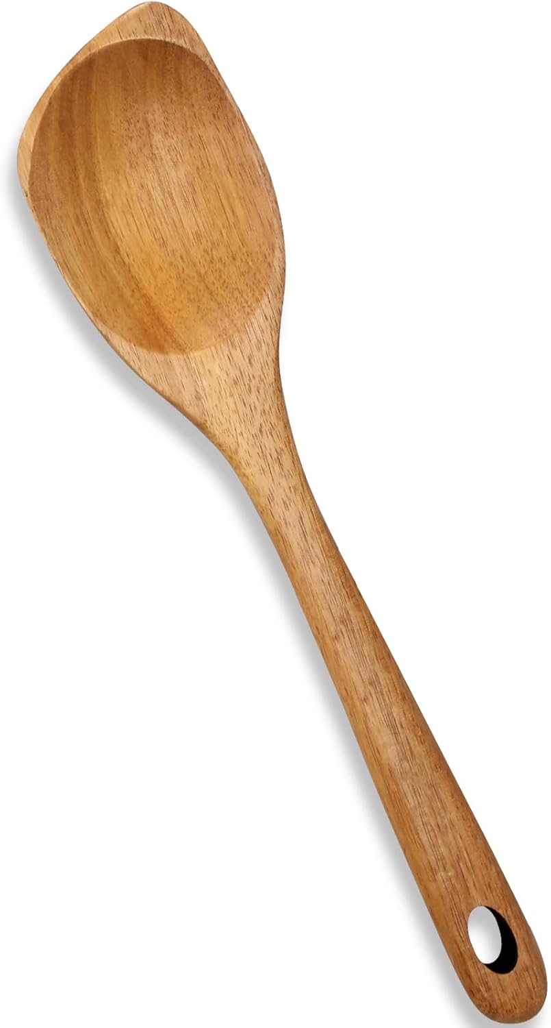 Wooden Spaghetti Spoon Server Pasta Fork Tongs Pasta Spoon Ladle with Teeth | 12.5 Inch Teak Wood Pasta Strainer Utensil Spaghetti Scoop Pasta Spatula Kitchen Tool Noodle Spoon Pasta Drainer Gifts