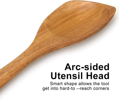Wooden Spaghetti Spoon Server Pasta Fork Tongs Pasta Spoon Ladle with Teeth | 12.5 Inch Teak Wood Pasta Strainer Utensil Spaghetti Scoop Pasta Spatula Kitchen Tool Noodle Spoon Pasta Drainer Gifts