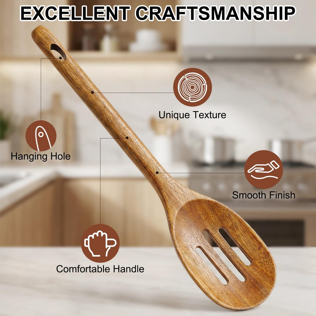 Wooden Spaghetti Spoon Server Pasta Fork Tongs Pasta Spoon Ladle with Teeth | 12.5 Inch Teak Wood Pasta Strainer Utensil Spaghetti Scoop Pasta Spatula Kitchen Tool Noodle Spoon Pasta Drainer Gifts