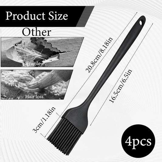 4PCS Silicone Pastry Brushes, Heat Resistant Oil Baking Brushes | Cooking Brush for Kitchen Baking Barbecue BBQ Cooking Grilling