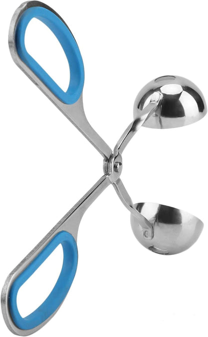 Meat Baller, Stainless Steel Meatball Scoop Maker Non-sticky Meatballs Rice Balls Clip Maker Kitchen Tool (blue)
