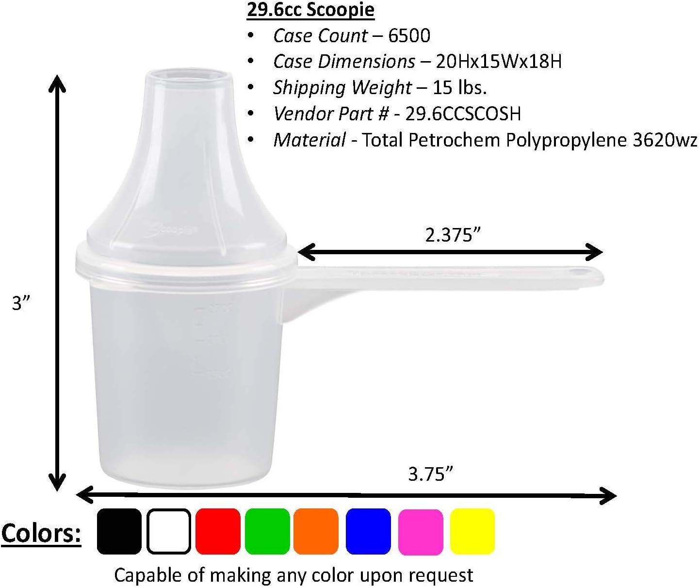 Measuring Scoop & Funnel - No Cap Open Spoon 1-Pack 15cc | Universal open design measuring spoon, Built-in funnel neck pour spout, Quick access cup for coffee powders and baking