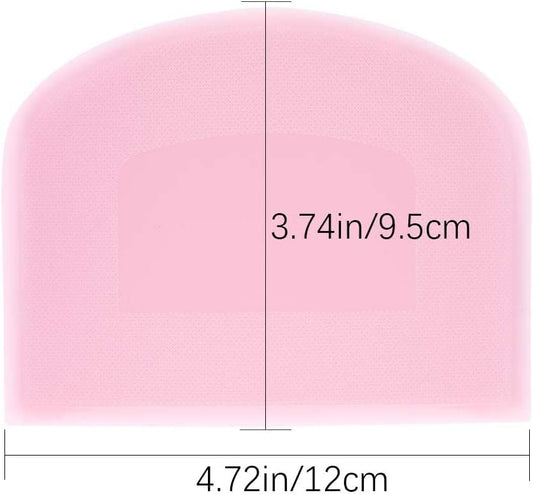 2 Pieces 12 x 9.5 cm Pastry Horn – Plastic Dough Scraper for Kitchen, Pastry, Pancakes (Pink, White)
