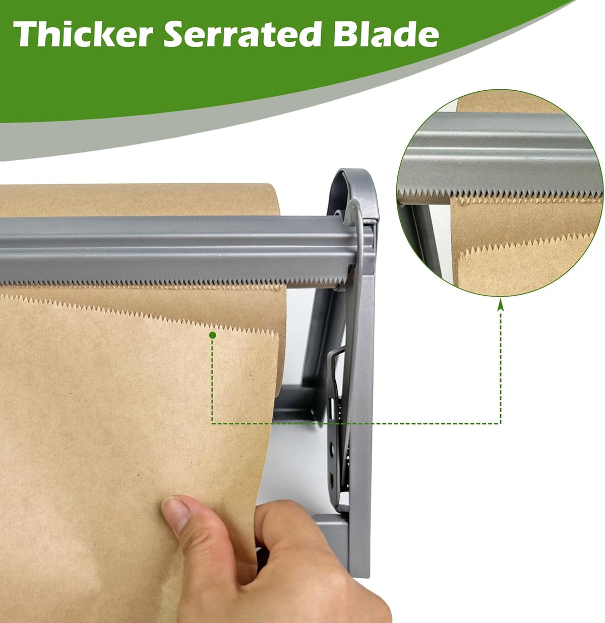 24in Wrapping Paper Roll Cutter - Holder Dispenser for Butcher Freezer Craft Paper Rolls with Updated Serrated Blade for Gift Wrap. Non-Slip Cutting Tool for Kitchen, Craft Room-Set on Tabletop