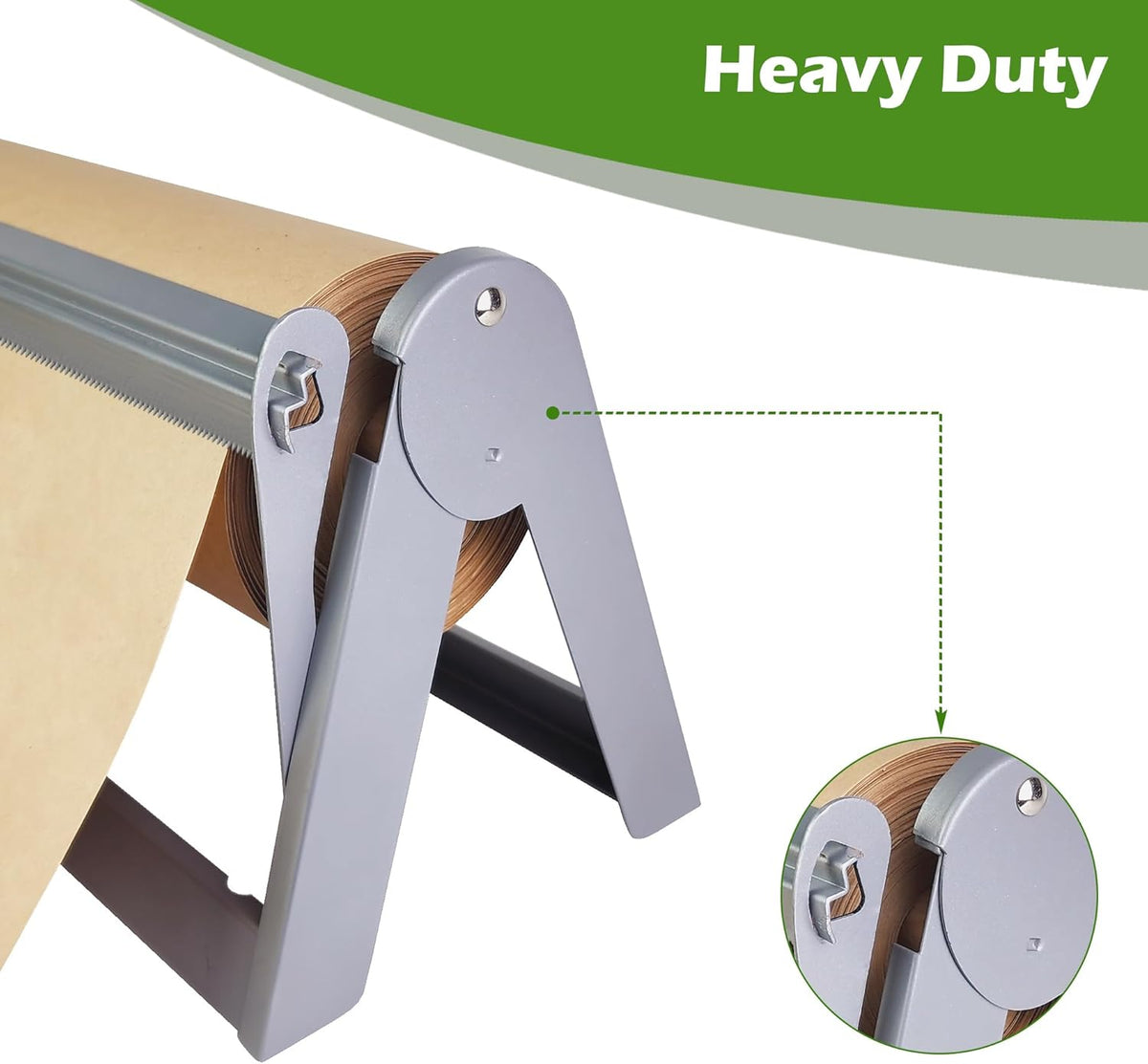 24in Wrapping Paper Roll Cutter - Holder Dispenser for Butcher Freezer Craft Paper Rolls with Updated Serrated Blade for Gift Wrap. Non-Slip Cutting Tool for Kitchen, Craft Room-Set on Tabletop