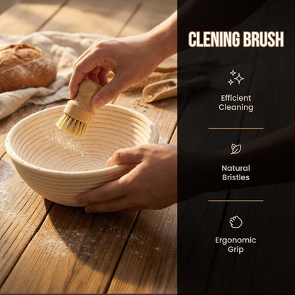 Banneton Bread Proofing Set, Artisan Sourdough Bread Making Kit with Round & Oval Rattan Baskets, Liners, Dough Scrapers, Scoring Lame + Blades, Brush & Dough Cover (Set of 2)