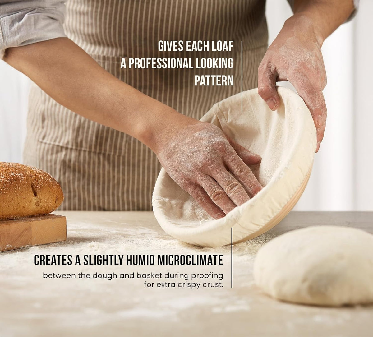 Banneton Bread Proofing Set, Artisan Sourdough Bread Making Kit with Round & Oval Rattan Baskets, Liners, Dough Scrapers, Scoring Lame + Blades, Brush & Dough Cover (Set of 2)