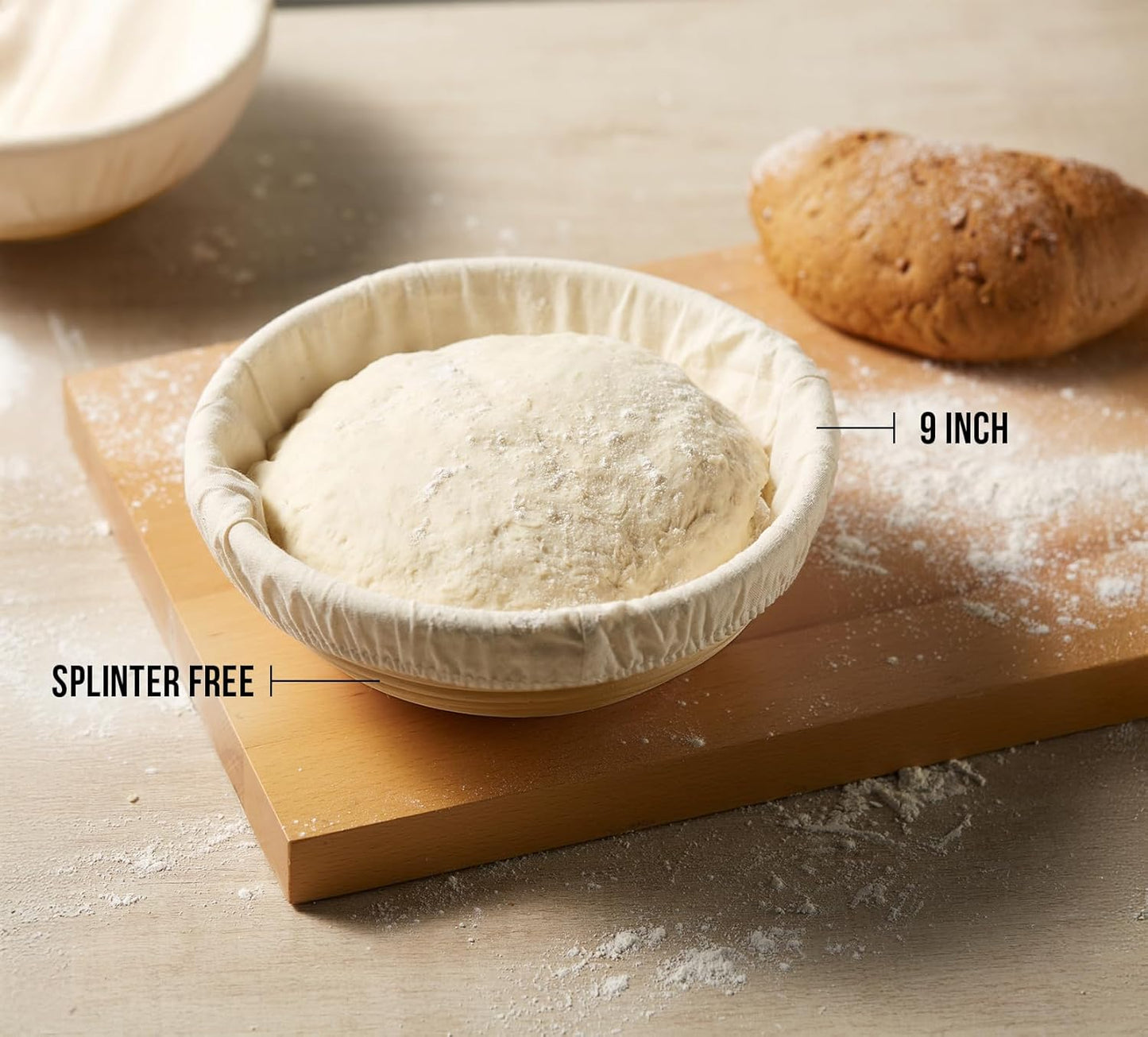 Banneton Bread Proofing Set, Artisan Sourdough Bread Making Kit with Round & Oval Rattan Baskets, Liners, Dough Scrapers, Scoring Lame + Blades, Brush & Dough Cover (Set of 2)