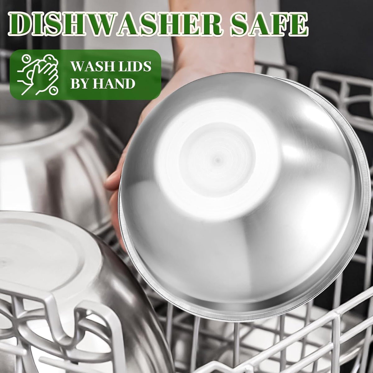 Mixing Bowls with Lids Set - 5 Nesting Mixing Bowls, 3 Grater Attachments, Lids, Stainless Steel Mixing Bowls for Mixing & Serving, Size 1.5/2.1/3.5/4/4.5 QT, Colorful