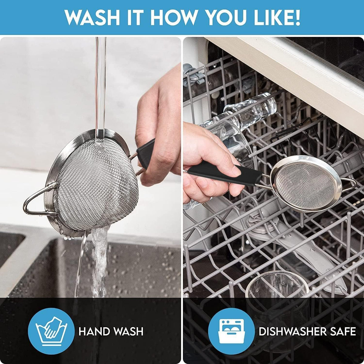Fine Mesh Strainer - 3.3 Inch Conical Sieve - Tea Strainers for Loose Tea, Coffee Strainer, Food Strainer, Juice Strainer, and Much More!