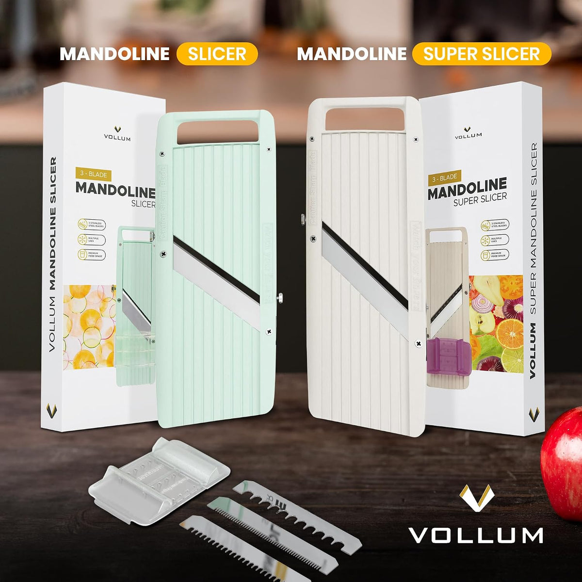 Mandoline Slicer Vegetable Cutter Stainless Steel Blades