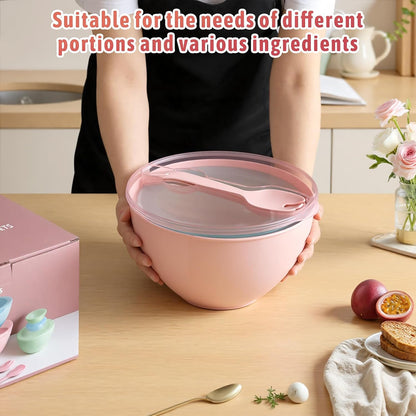 16 Piece Plastic Mixing Bowls with Lids Set includes 8 Prep Bowls & 8 Lids