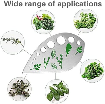 Herb Stripper, Jiaedge Green 9 holes Stainless Steel Kitchen Herbs Leaf Stripping Tool, Metal Herb Peeler for Kale, Collard Greens, Thyme, Basil, Rosemary Stripper