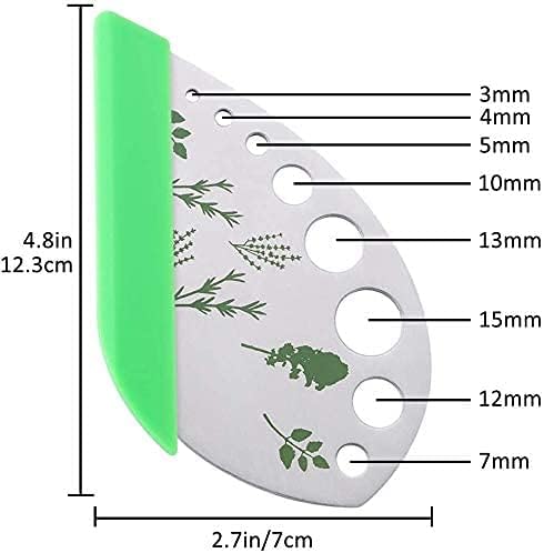 Herb Stripper, Jiaedge Green 9 holes Stainless Steel Kitchen Herbs Leaf Stripping Tool, Metal Herb Peeler for Kale, Collard Greens, Thyme, Basil, Rosemary Stripper