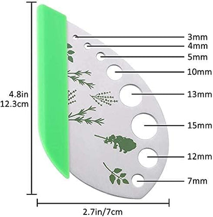 Herb Stripper, Jiaedge Green 9 holes Stainless Steel Kitchen Herbs Leaf Stripping Tool, Metal Herb Peeler for Kale, Collard Greens, Thyme, Basil, Rosemary Stripper