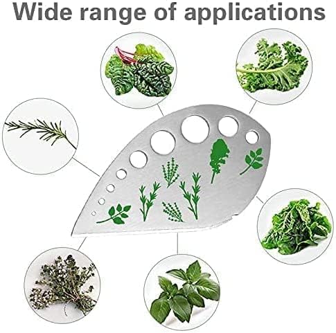 Herb Stripper, Jiaedge Green 9 holes Stainless Steel Kitchen Herbs Leaf Stripping Tool, Metal Herb Peeler for Kale, Collard Greens, Thyme, Basil, Rosemary Stripper
