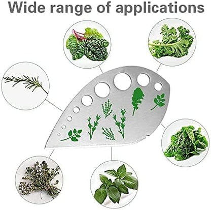 Herb Stripper, Jiaedge Green 9 holes Stainless Steel Kitchen Herbs Leaf Stripping Tool, Metal Herb Peeler for Kale, Collard Greens, Thyme, Basil, Rosemary Stripper