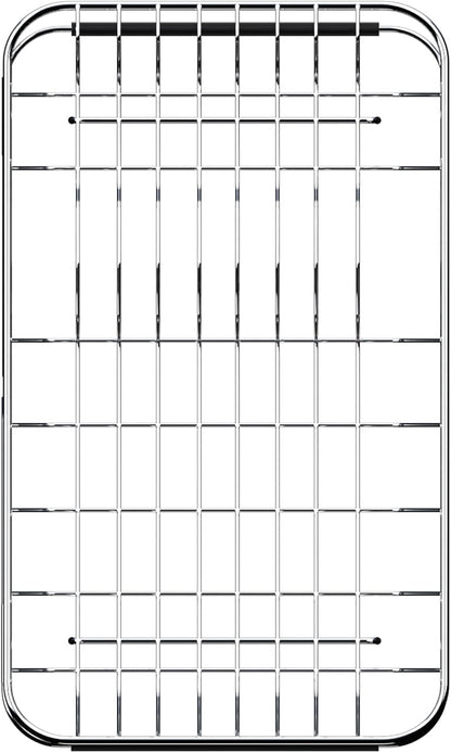 Stainless Steel Dish Drying Rack(15" L X 12.6" W X 4.7" H), Expandable Fruit & Vegetable Drain Rack Over Sink, Dish Drainer Rack in Sink, with Utensil Holder & Silicone Mat(16")