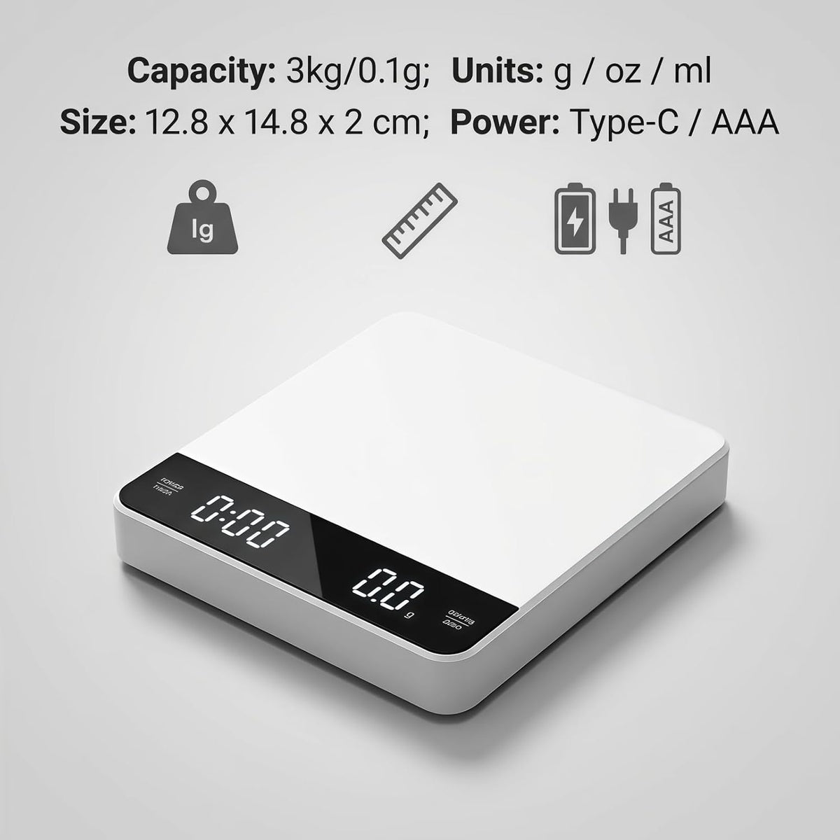 Digital Kitchen Scale 22lb/10kg Capacity, Stainless Steel Food Scale with oz/g Units | Replaceable Battery Power | Ideal for Meal Prep, Cooking, Baking