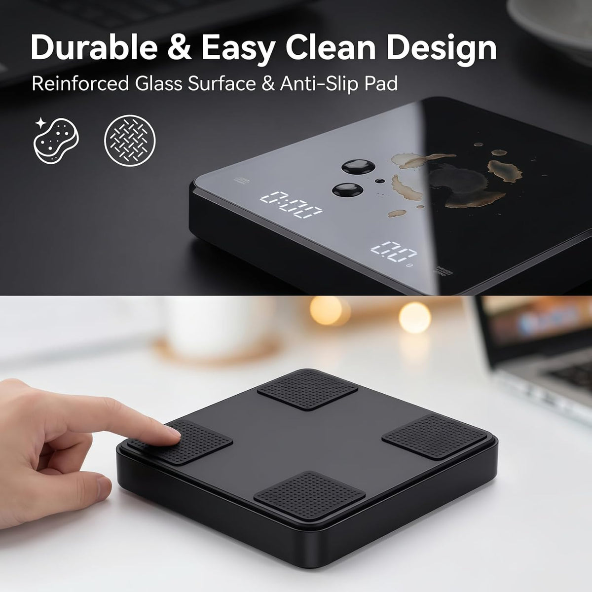 Digital Kitchen Scale 22lb/10kg Capacity, Stainless Steel Food Scale with oz/g Units | Replaceable Battery Power | Ideal for Meal Prep, Cooking, Baking