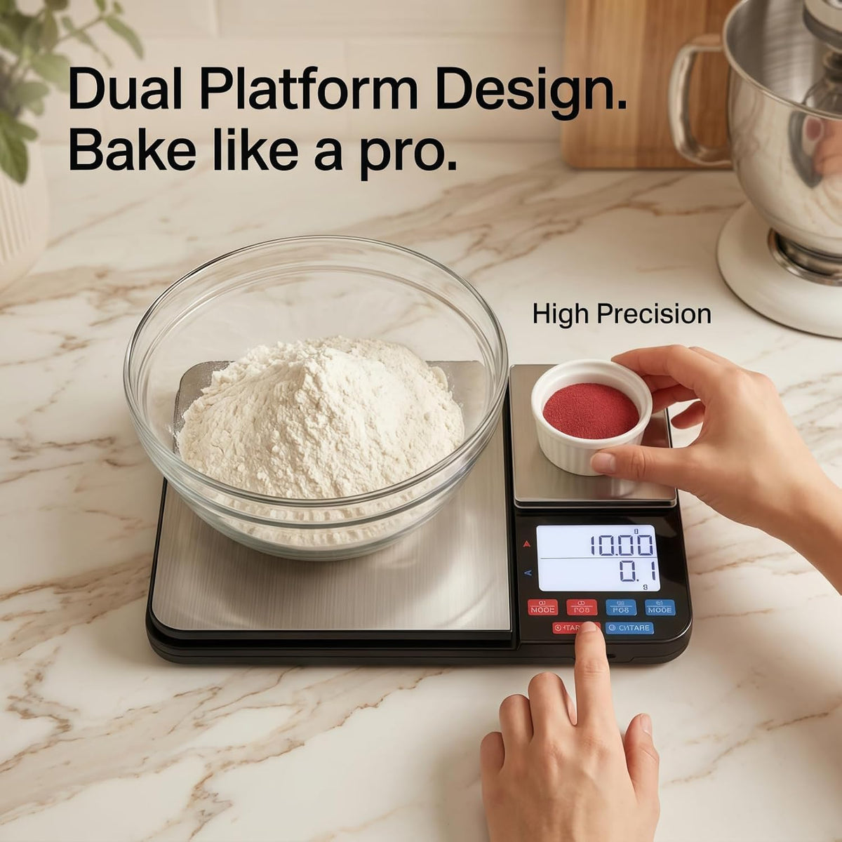 Digital Kitchen Scale 22lb/10kg Capacity, Stainless Steel Food Scale with oz/g Units | Replaceable Battery Power | Ideal for Meal Prep, Cooking, Baking