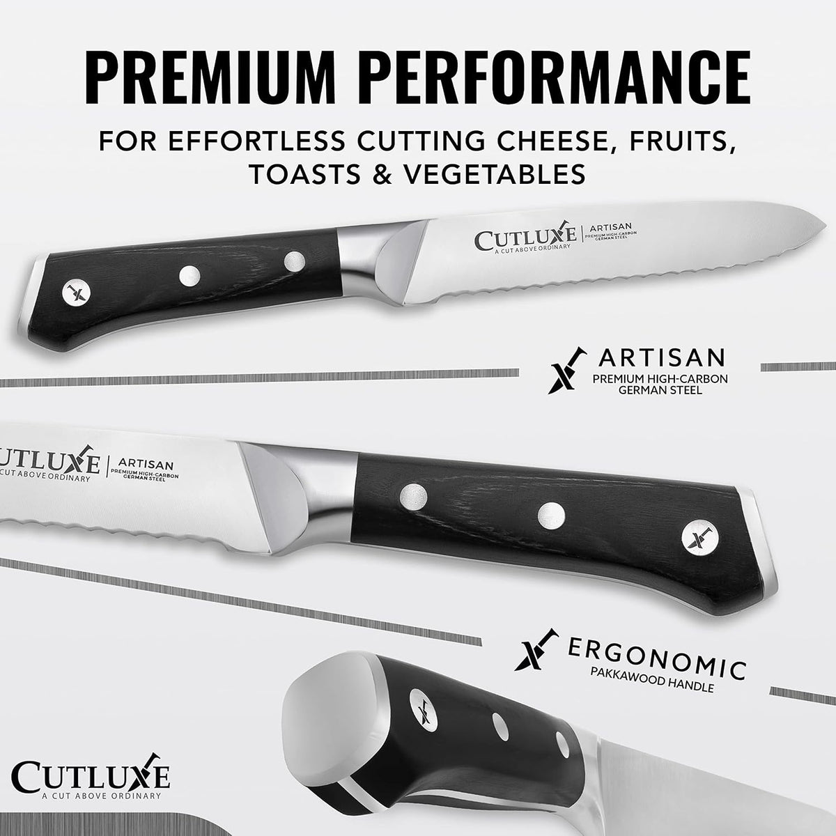Serrated Tomato Knife – 5" Kitchen Utility Knife for Vegetables