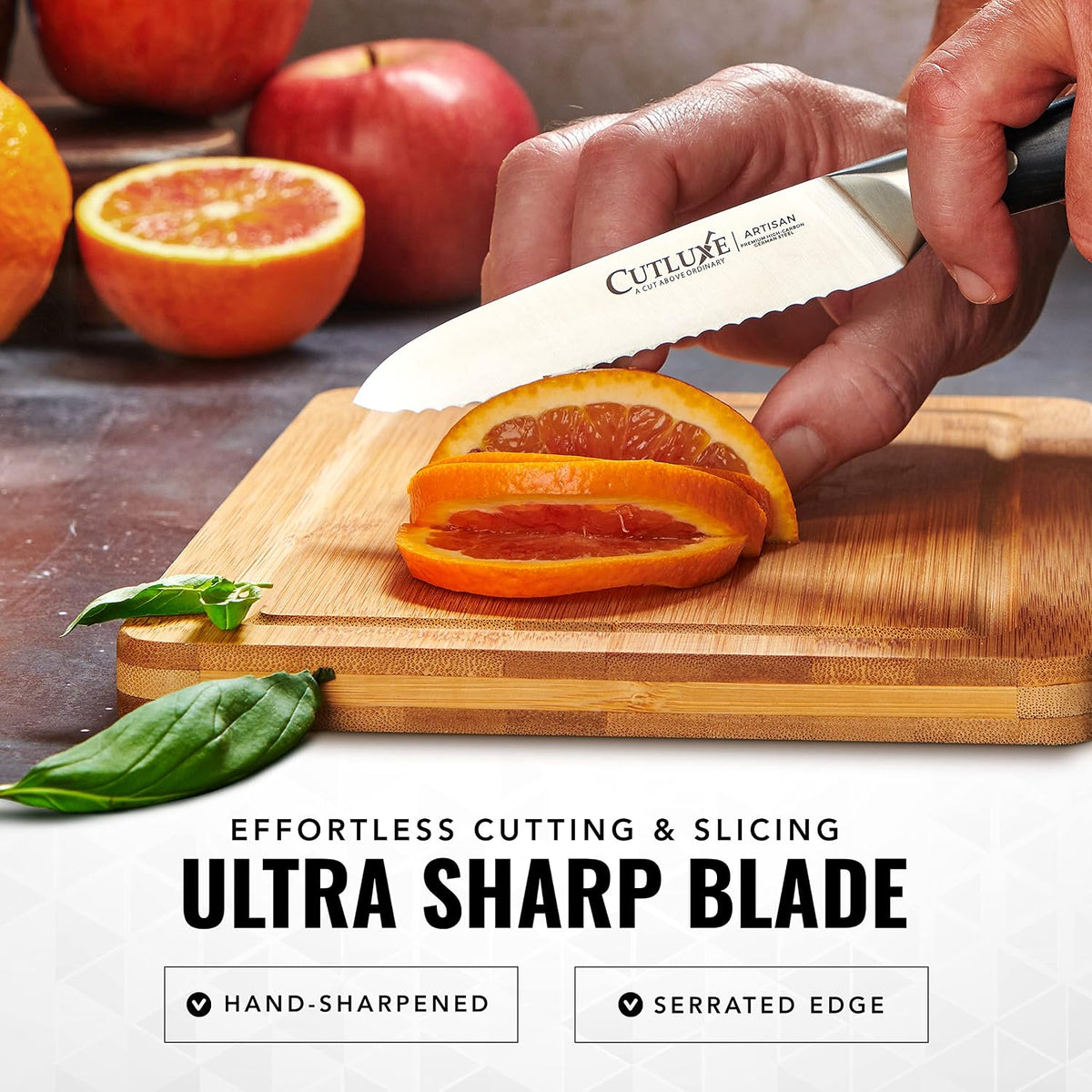 Serrated Tomato Knife – 5" Kitchen Utility Knife for Vegetables