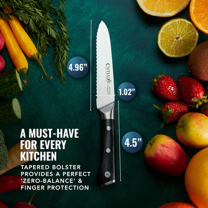 Serrated Tomato Knife – 5" Kitchen Utility Knife for Vegetables